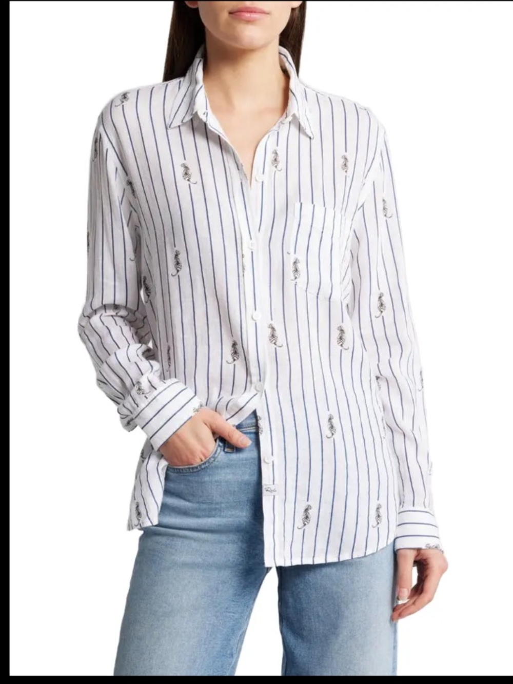 Rails Charli Stripe Linen Blend Button-Up Shirt